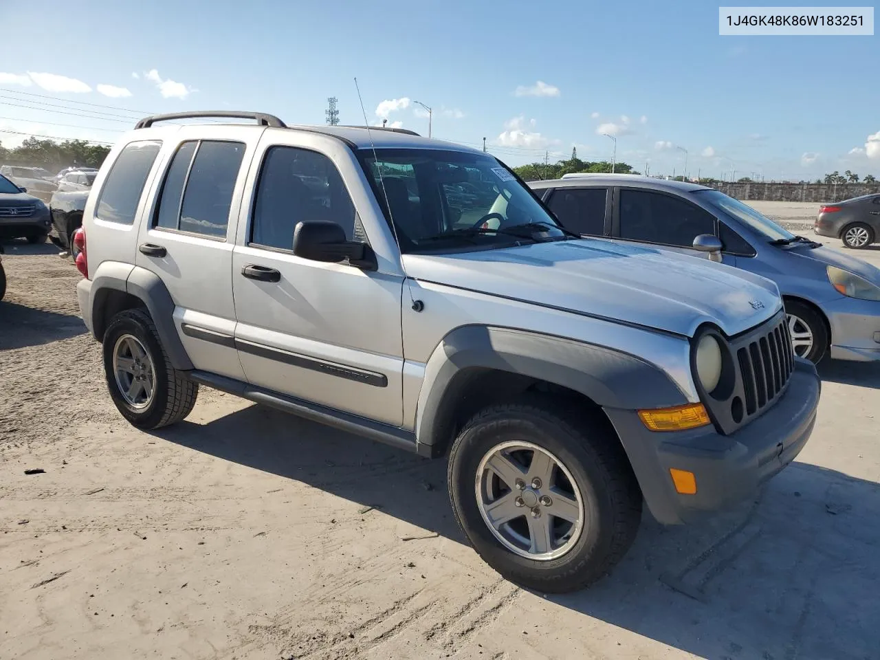 2006 Jeep Liberty Sport VIN: 1J4GK48K86W183251 Lot: 67295894