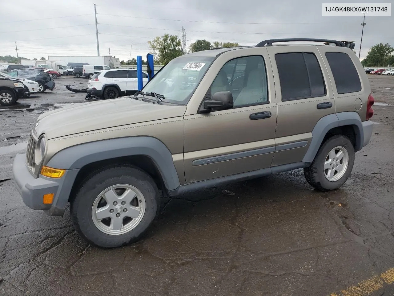 2006 Jeep Liberty Sport VIN: 1J4GK48KX6W131748 Lot: 72652584