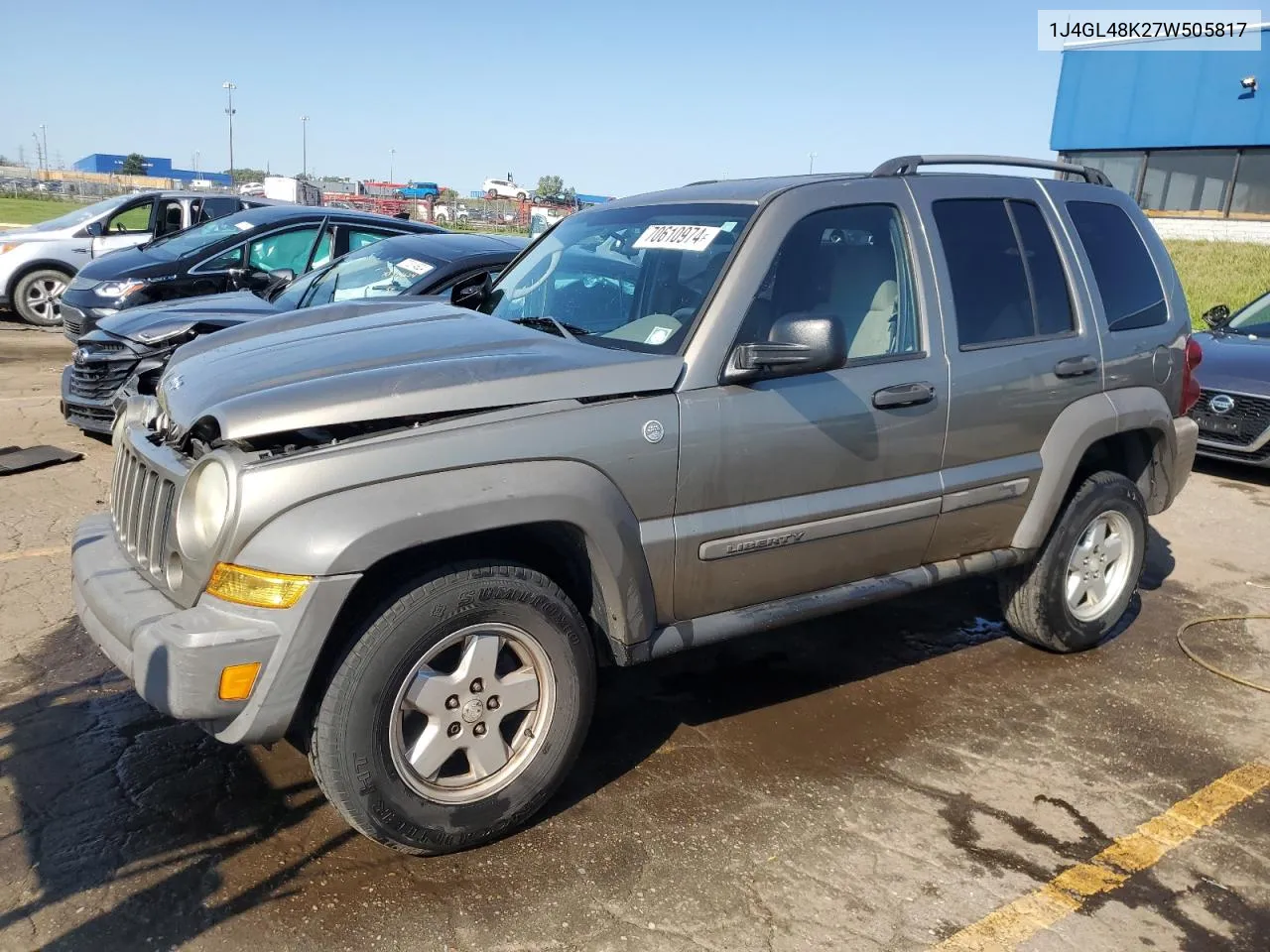 1J4GL48K27W505817 2007 Jeep Liberty Sport