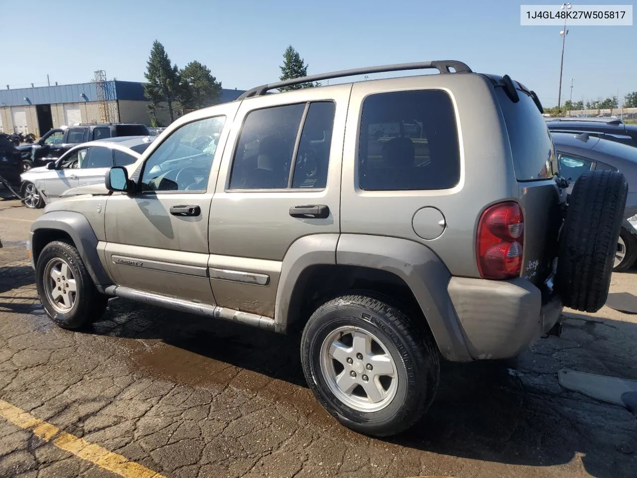 2007 Jeep Liberty Sport VIN: 1J4GL48K27W505817 Lot: 70610974