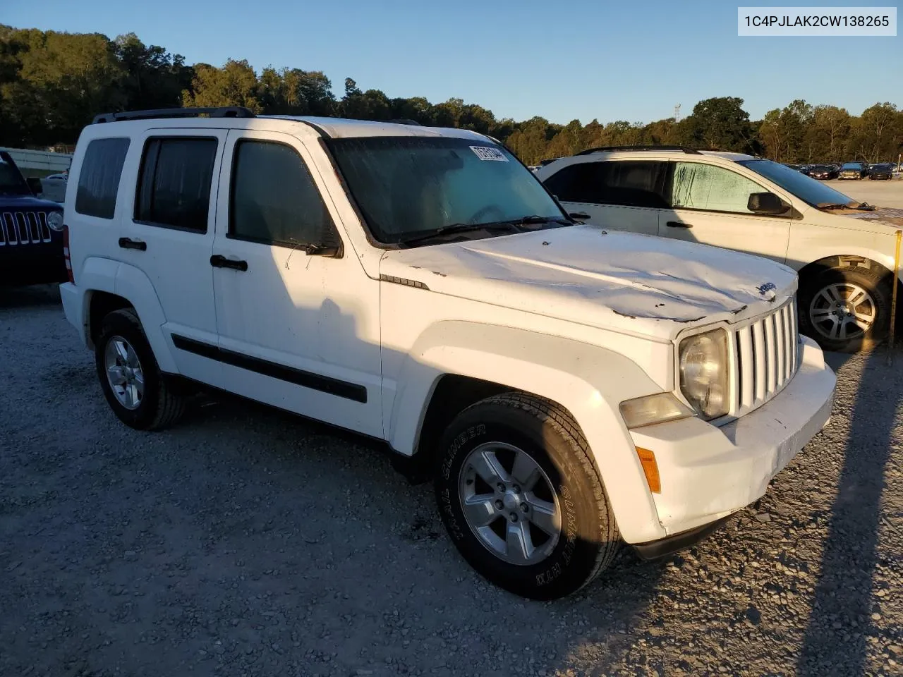 1C4PJLAK2CW138265 2012 Jeep Liberty Sport