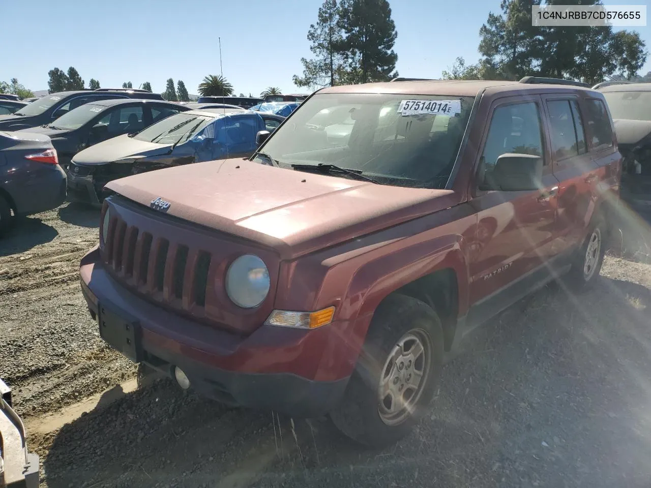 1C4NJRBB7CD576655 2012 Jeep Patriot Sport