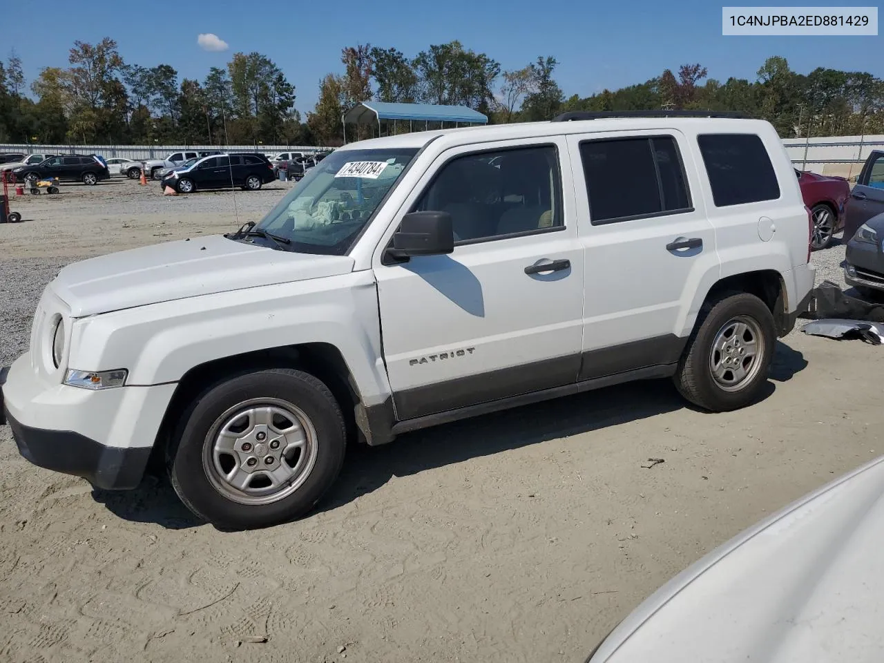 2014 Jeep Patriot Sport VIN: 1C4NJPBA2ED881429 Lot: 74340784