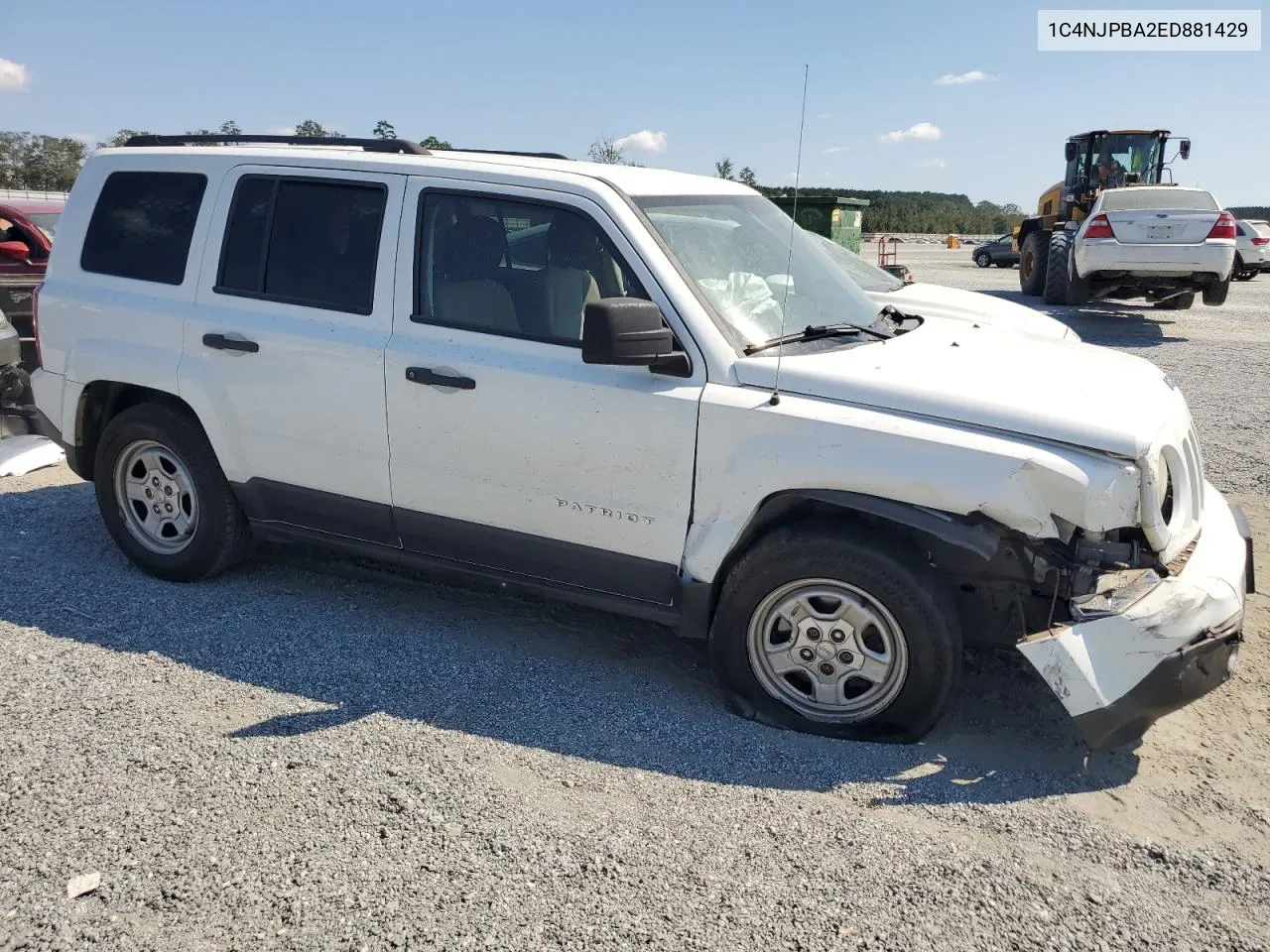 2014 Jeep Patriot Sport VIN: 1C4NJPBA2ED881429 Lot: 74340784