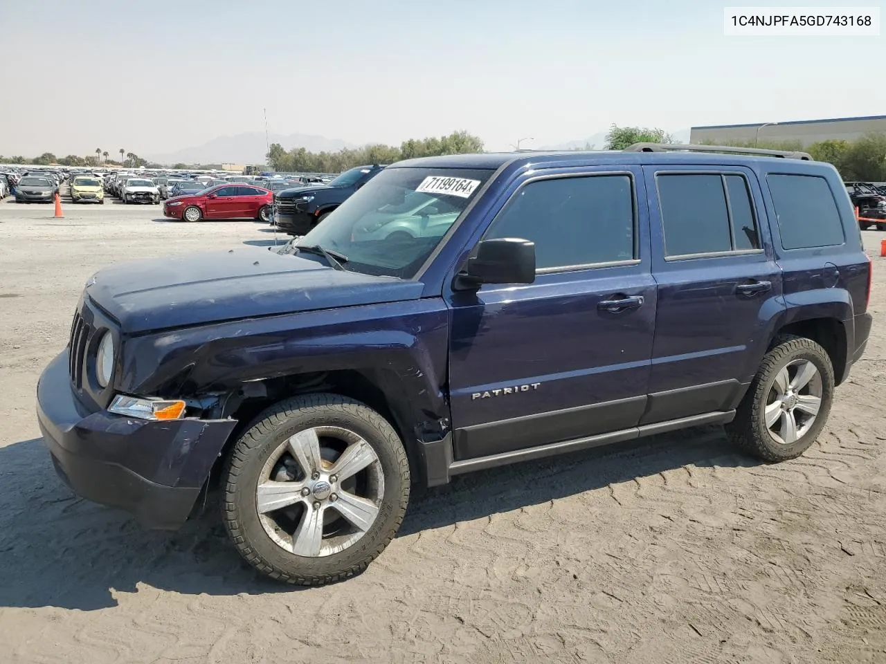 2016 Jeep Patriot Latitude VIN: 1C4NJPFA5GD743168 Lot: 71199164