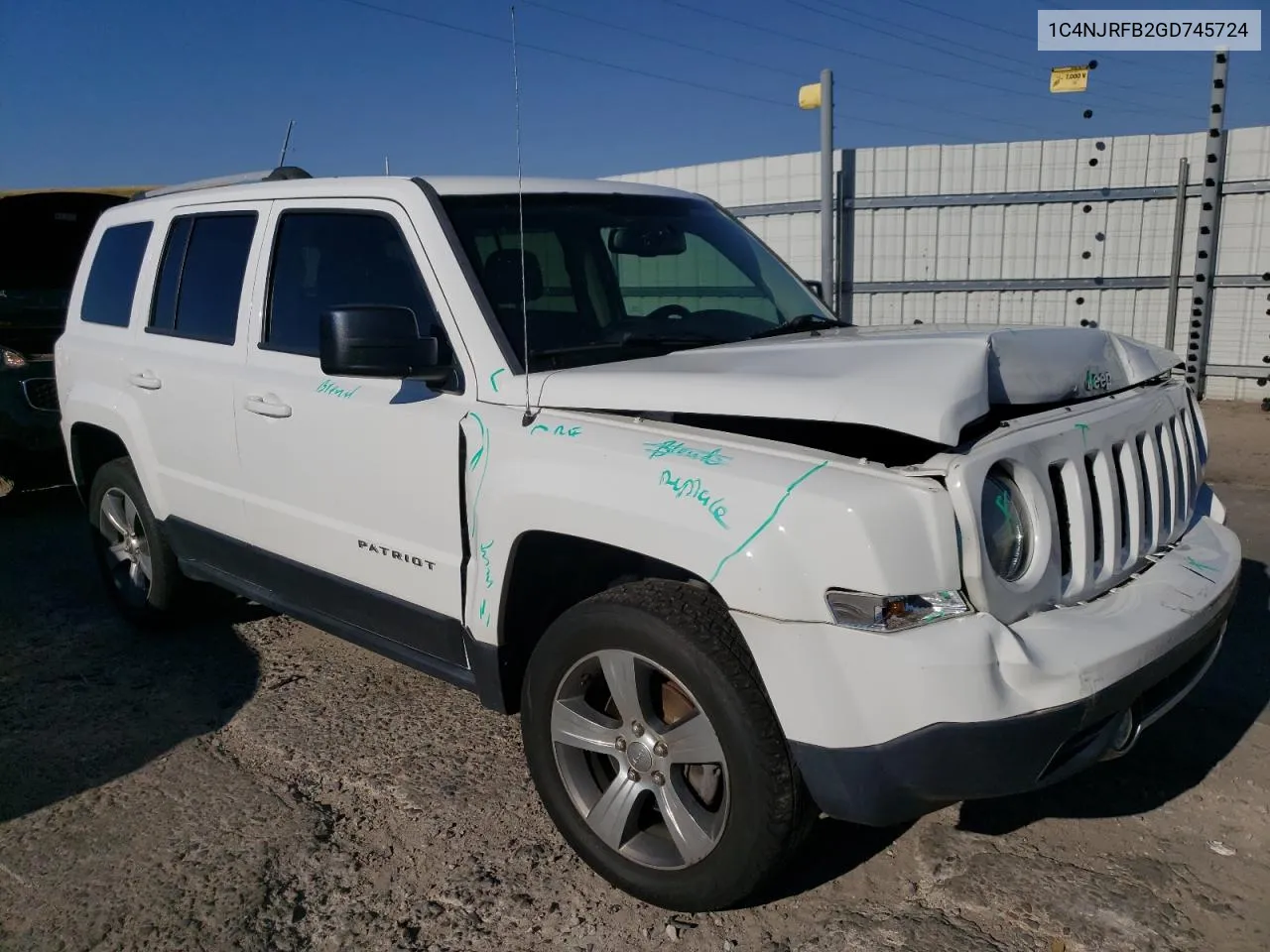 2016 Jeep Patriot Latitude VIN: 1C4NJRFB2GD745724 Lot: 73036144