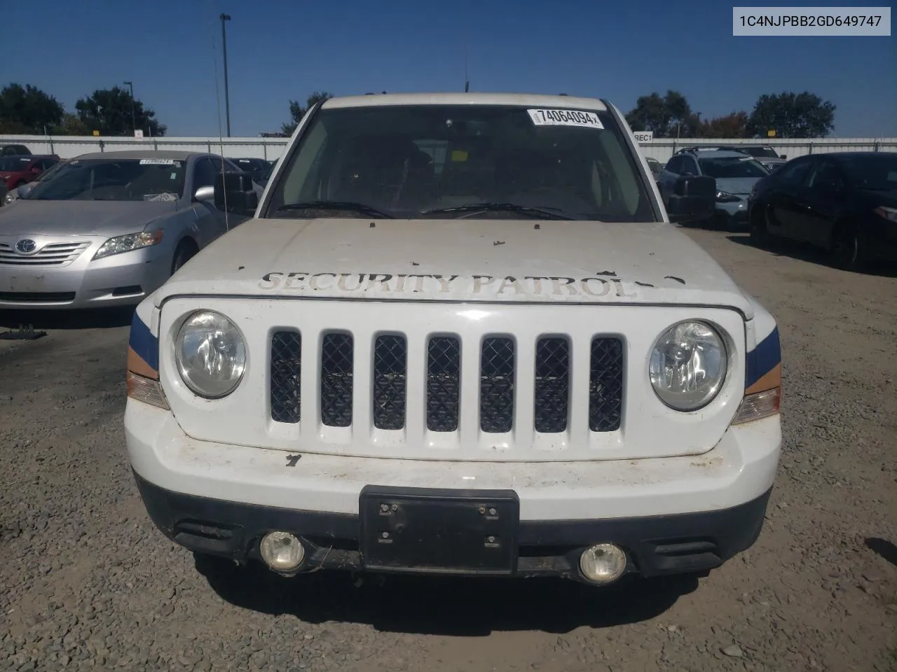 2016 Jeep Patriot Sport VIN: 1C4NJPBB2GD649747 Lot: 74064094