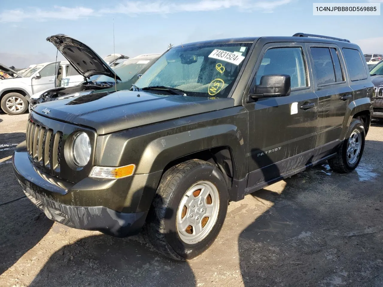 2016 Jeep Patriot Sport VIN: 1C4NJPBB8GD569885 Lot: 74831524