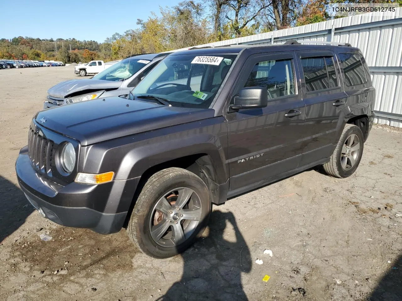 2016 Jeep Patriot Latitude VIN: 1C4NJRFB3GD612745 Lot: 76325584