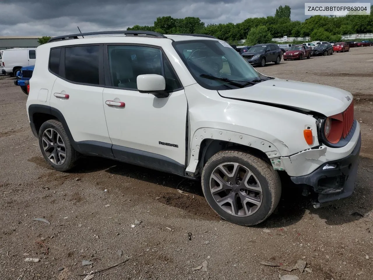 2015 Jeep Renegade Latitude VIN: ZACCJBBT0FPB63004 Lot: 51623374