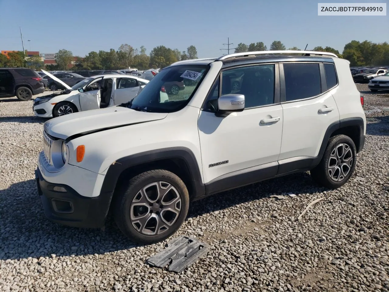 2015 Jeep Renegade Limited VIN: ZACCJBDT7FPB49910 Lot: 70864254