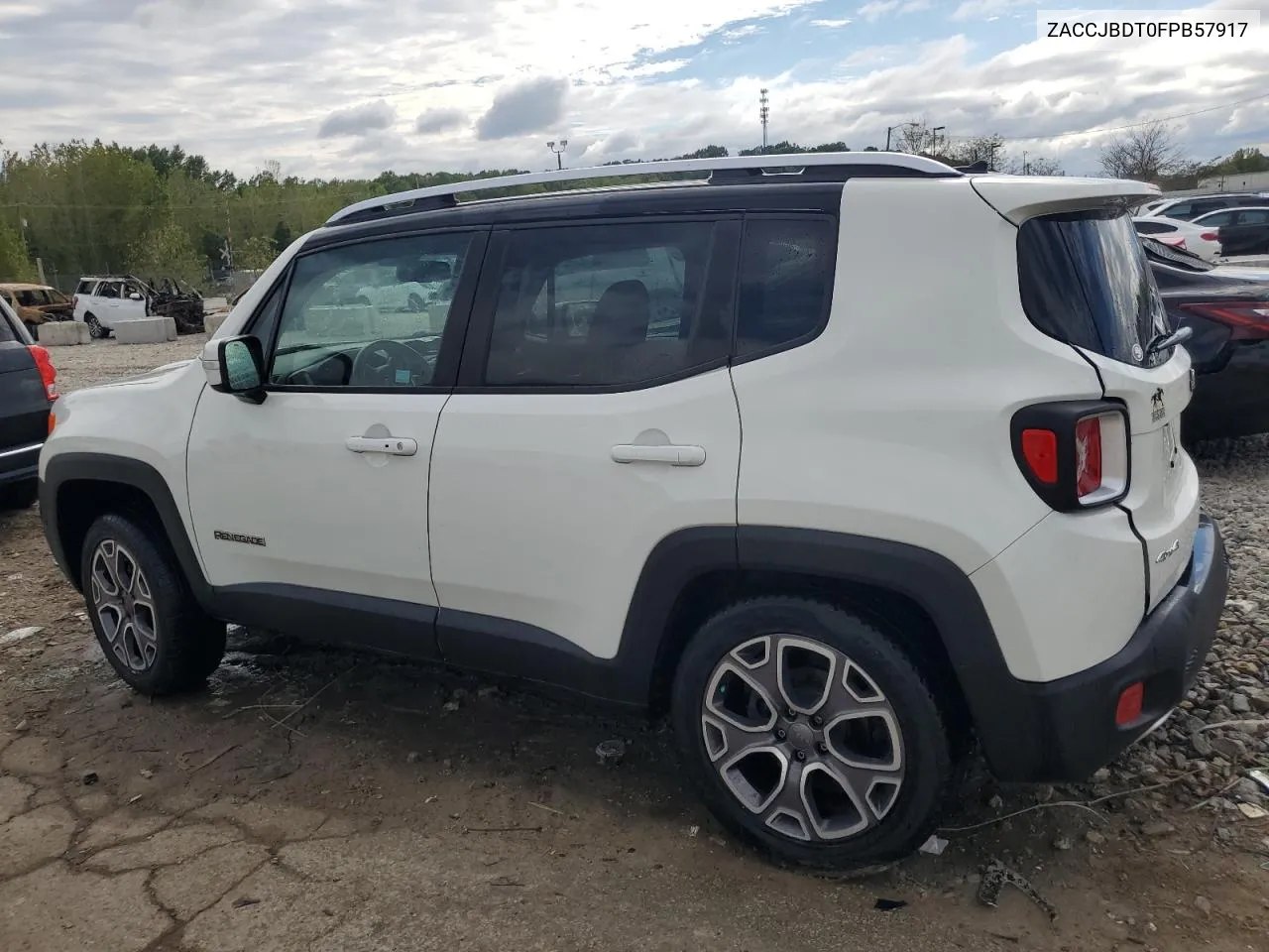 2015 Jeep Renegade Limited VIN: ZACCJBDT0FPB57917 Lot: 71617654