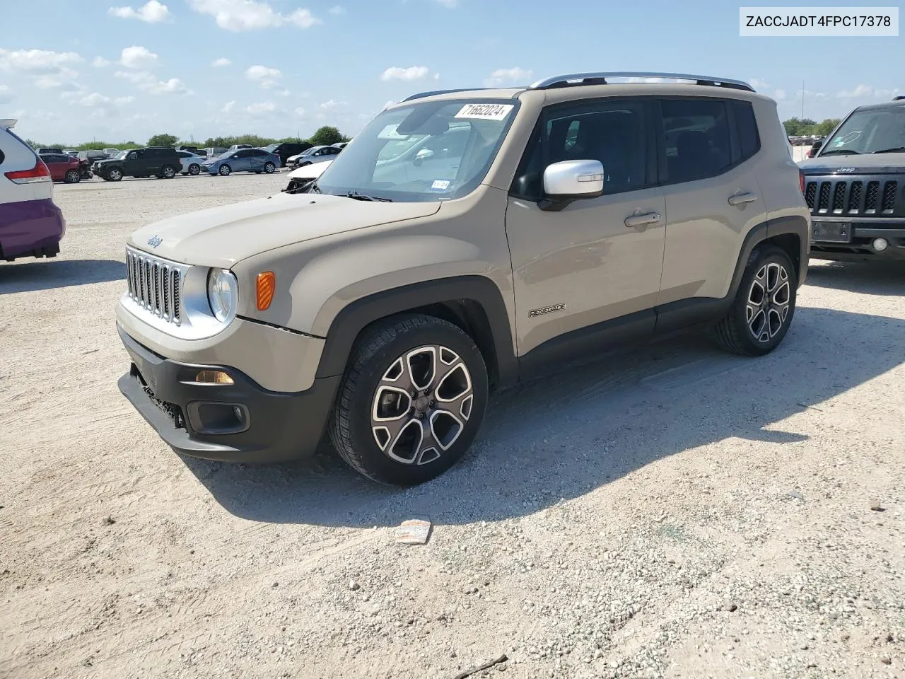 2015 Jeep Renegade Limited VIN: ZACCJADT4FPC17378 Lot: 71662024