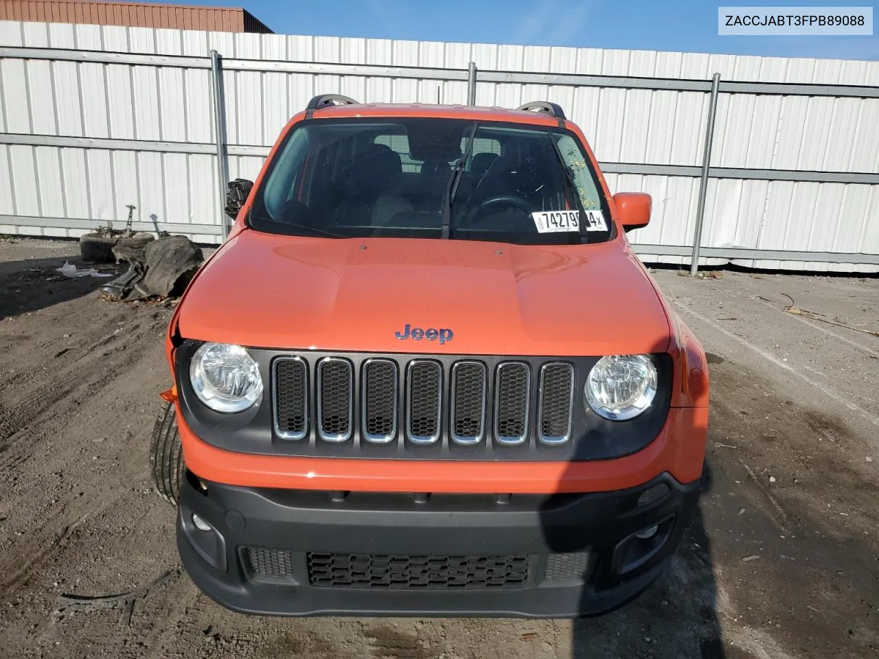 2015 Jeep Renegade Latitude VIN: ZACCJABT3FPB89088 Lot: 74279984