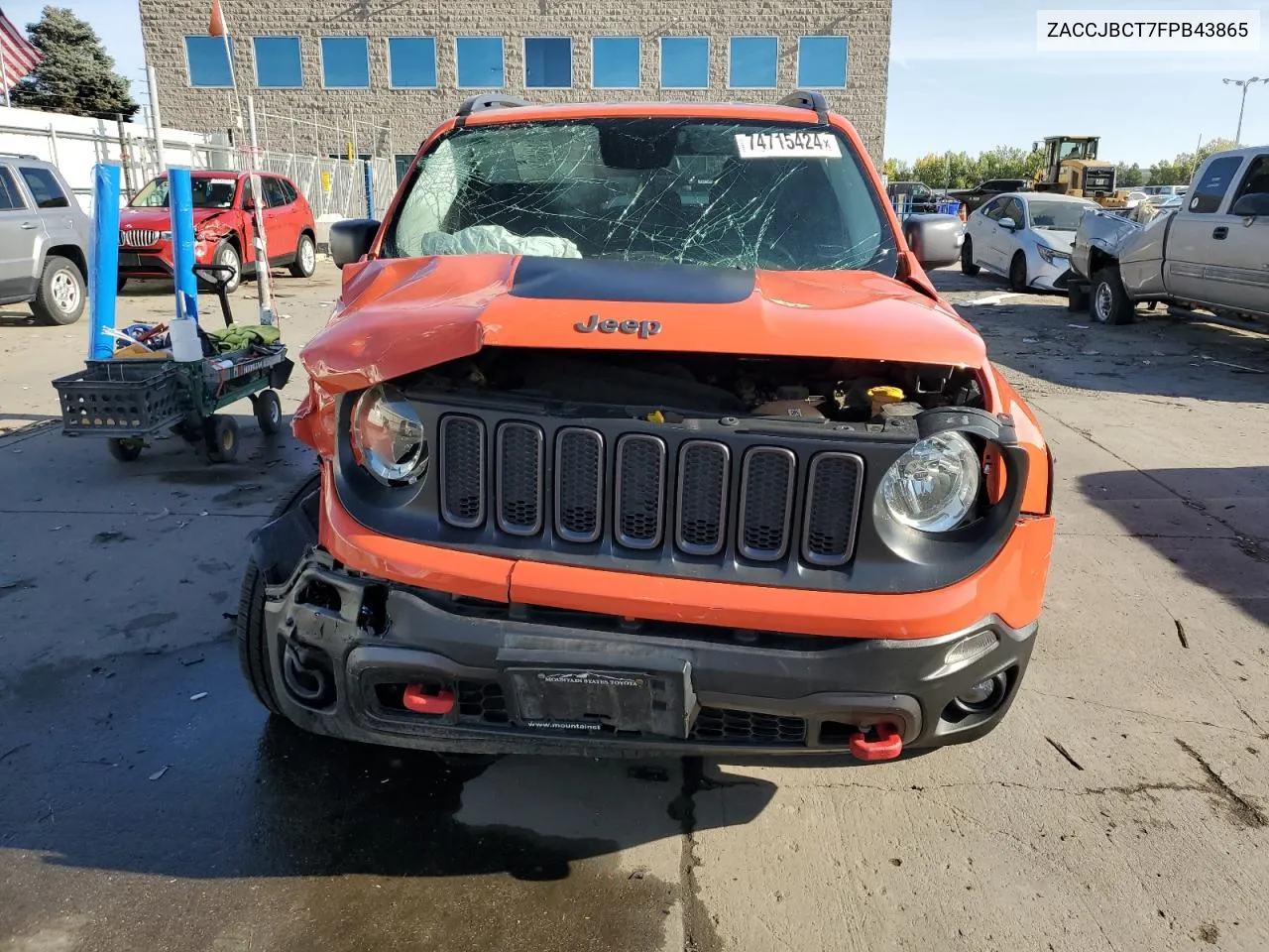 2015 Jeep Renegade Trailhawk VIN: ZACCJBCT7FPB43865 Lot: 74715424