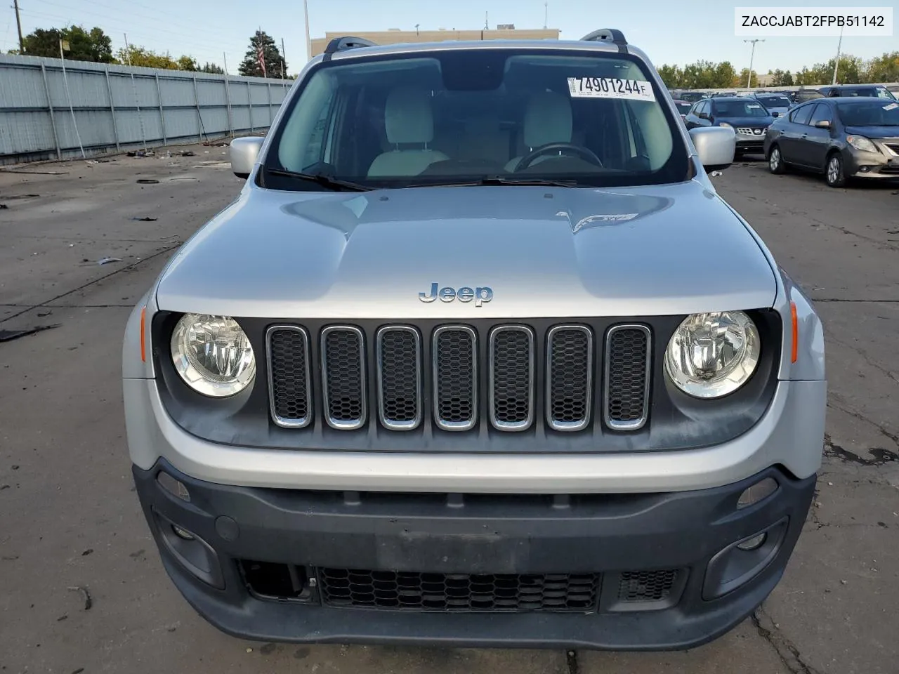 2015 Jeep Renegade Latitude VIN: ZACCJABT2FPB51142 Lot: 74901244