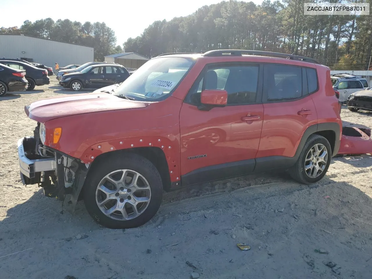 2015 Jeep Renegade Latitude VIN: ZACCJABT2FPB87011 Lot: 77322294