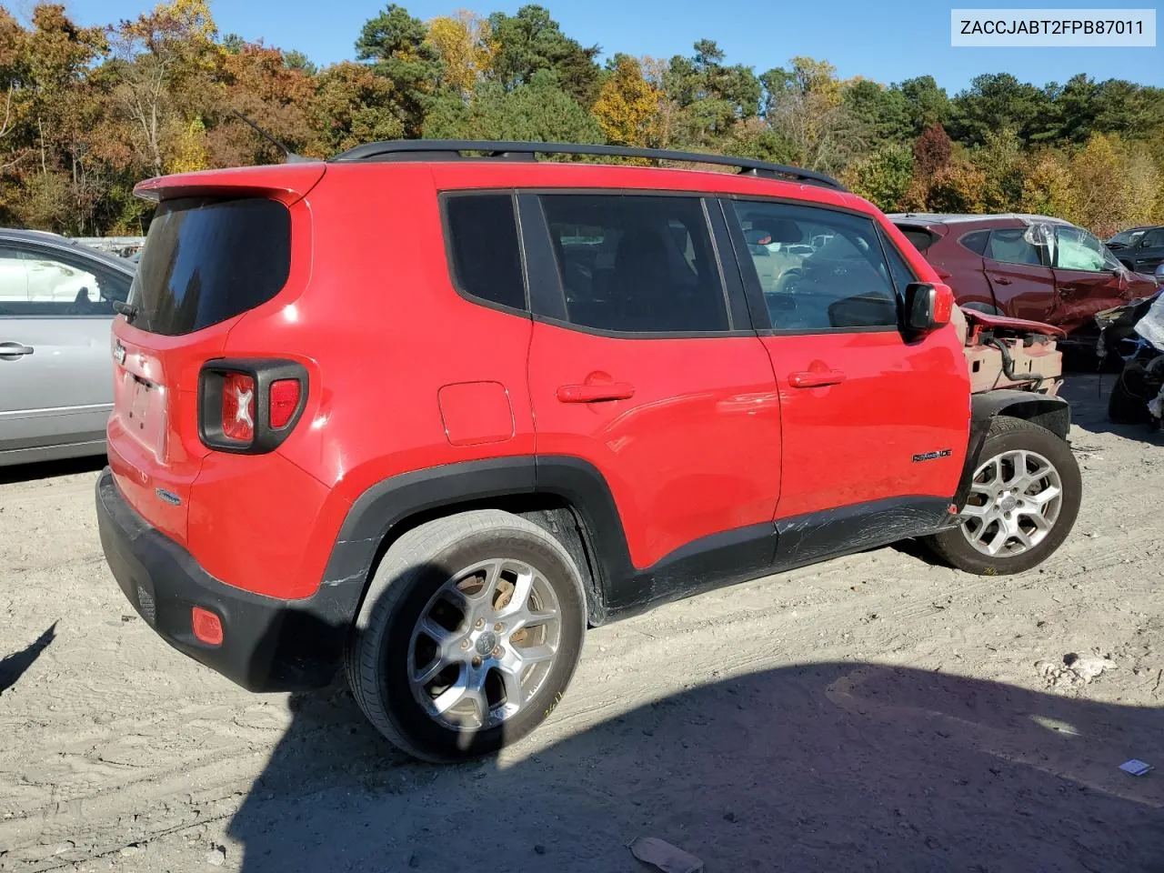 2015 Jeep Renegade Latitude VIN: ZACCJABT2FPB87011 Lot: 77322294