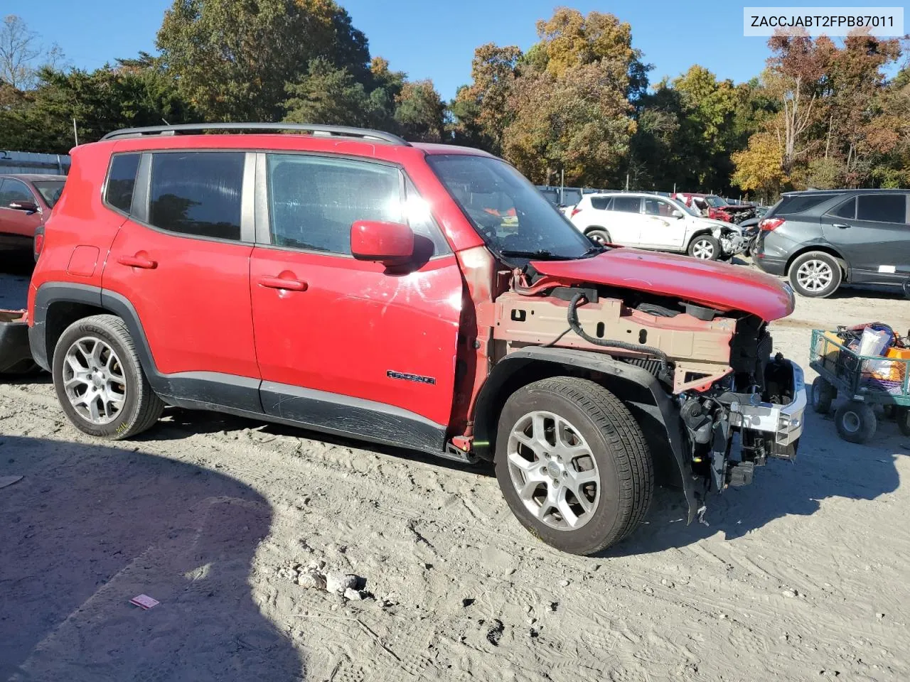 2015 Jeep Renegade Latitude VIN: ZACCJABT2FPB87011 Lot: 77322294