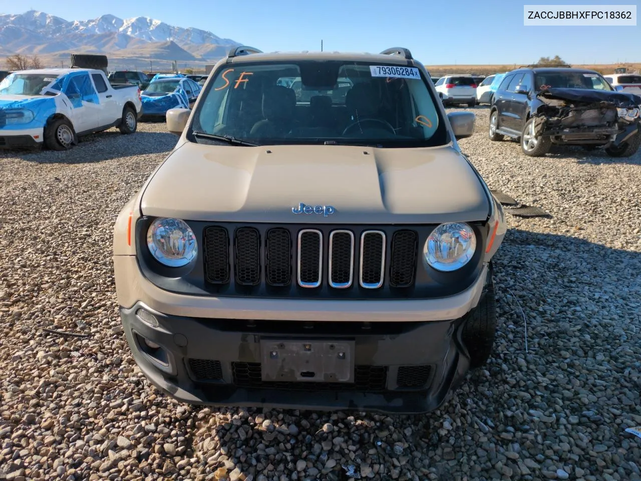 2015 Jeep Renegade Latitude VIN: ZACCJBBHXFPC18362 Lot: 79306284