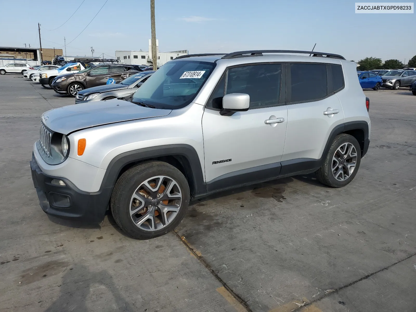 2016 Jeep Renegade Latitude VIN: ZACCJABTXGPD98233 Lot: 67310914