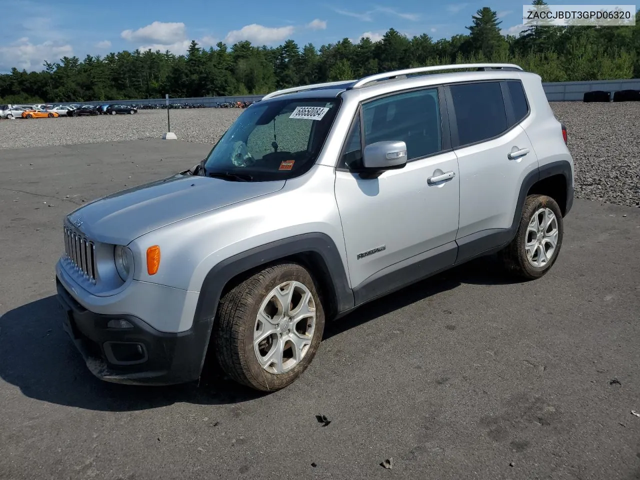 2016 Jeep Renegade Limited VIN: ZACCJBDT3GPD06320 Lot: 68650084