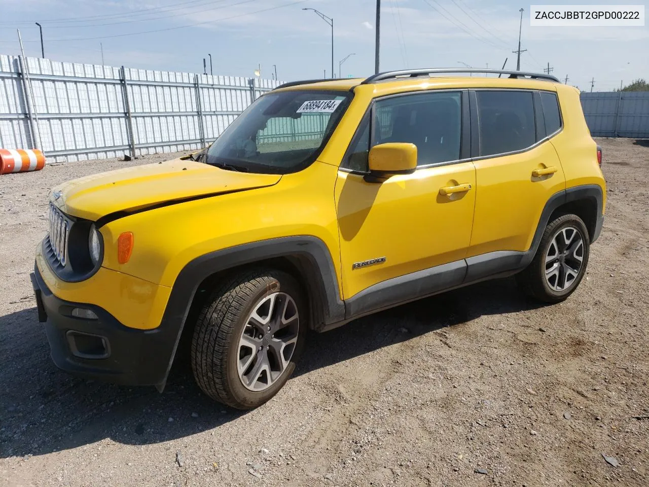 2016 Jeep Renegade Latitude VIN: ZACCJBBT2GPD00222 Lot: 68894184