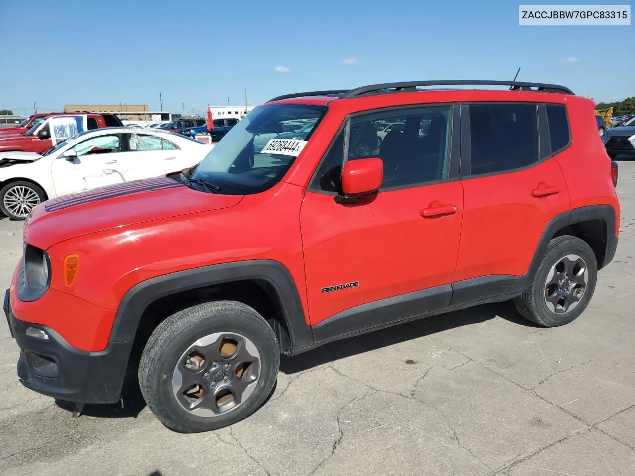 2016 Jeep Renegade Latitude VIN: ZACCJBBW7GPC83315 Lot: 69268444