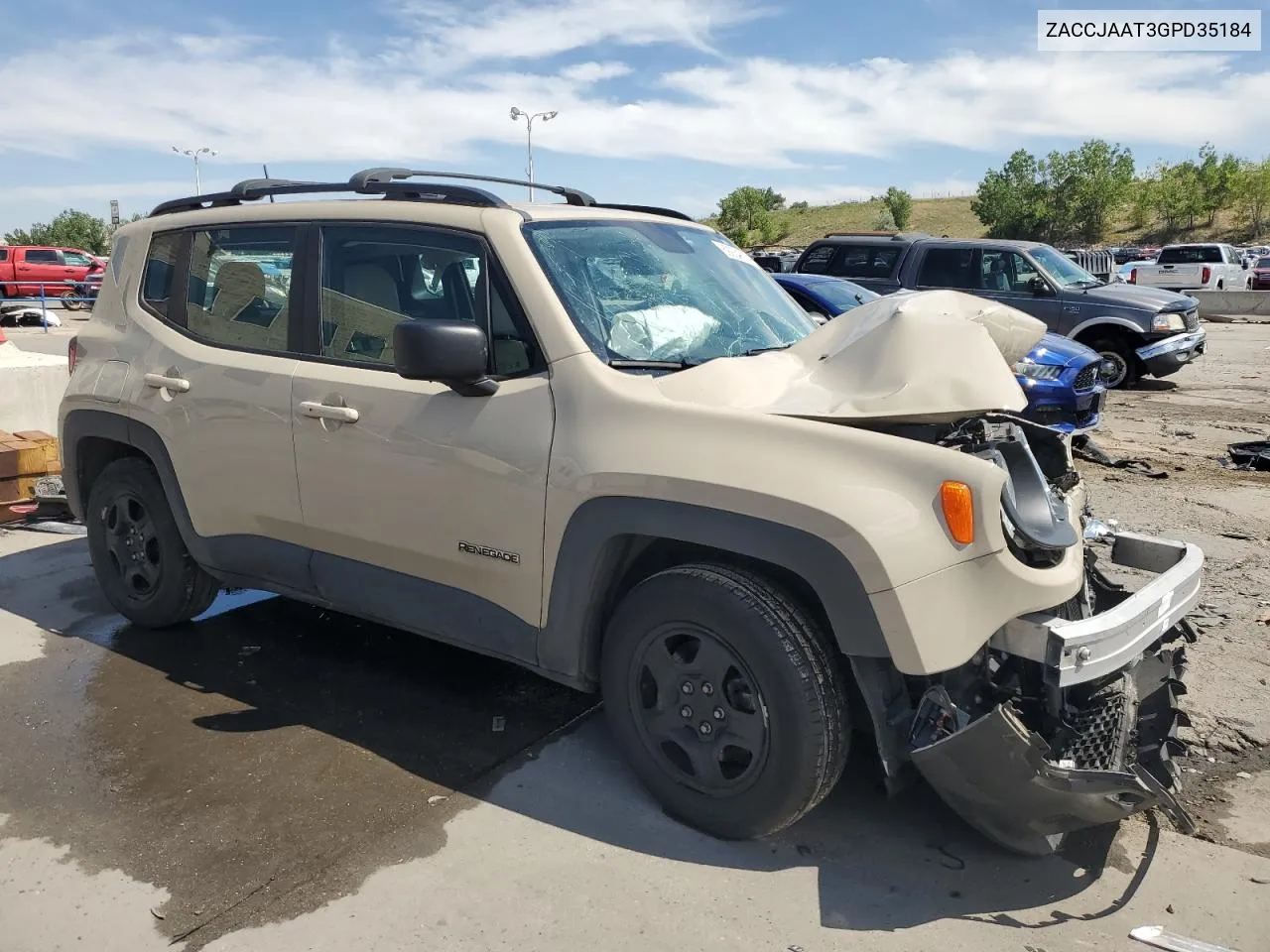 2016 Jeep Renegade Sport VIN: ZACCJAAT3GPD35184 Lot: 69284804