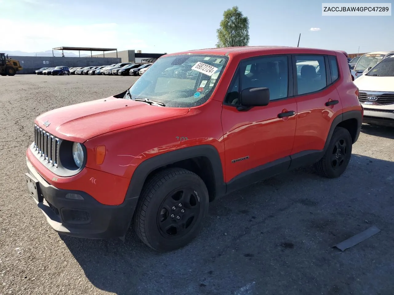 ZACCJBAW4GPC47289 2016 Jeep Renegade Sport