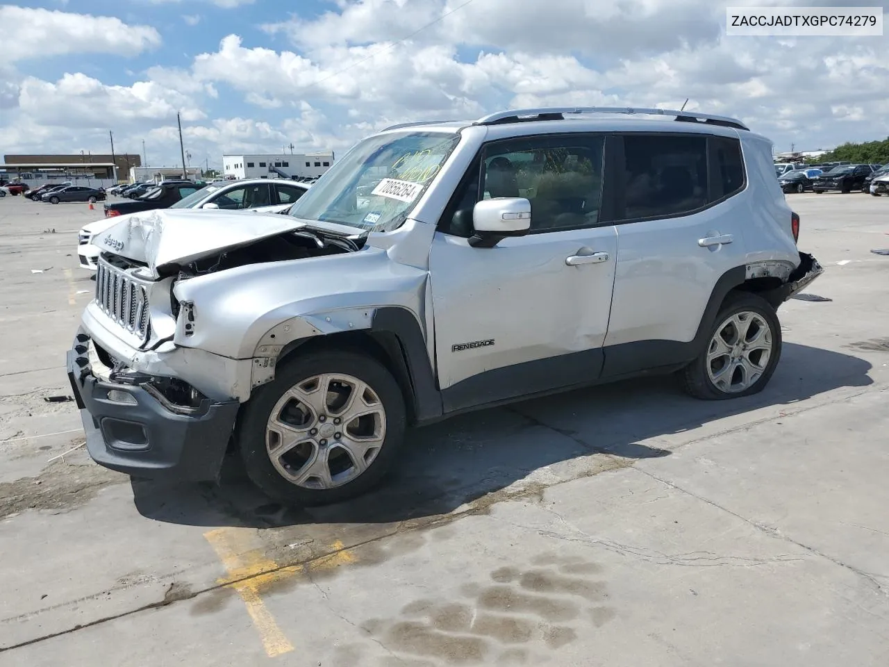 2016 Jeep Renegade Limited VIN: ZACCJADTXGPC74279 Lot: 70856264