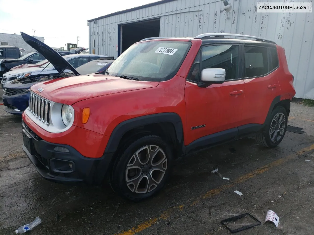 2016 Jeep Renegade Limited VIN: ZACCJBDT0GPD36391 Lot: 72021984