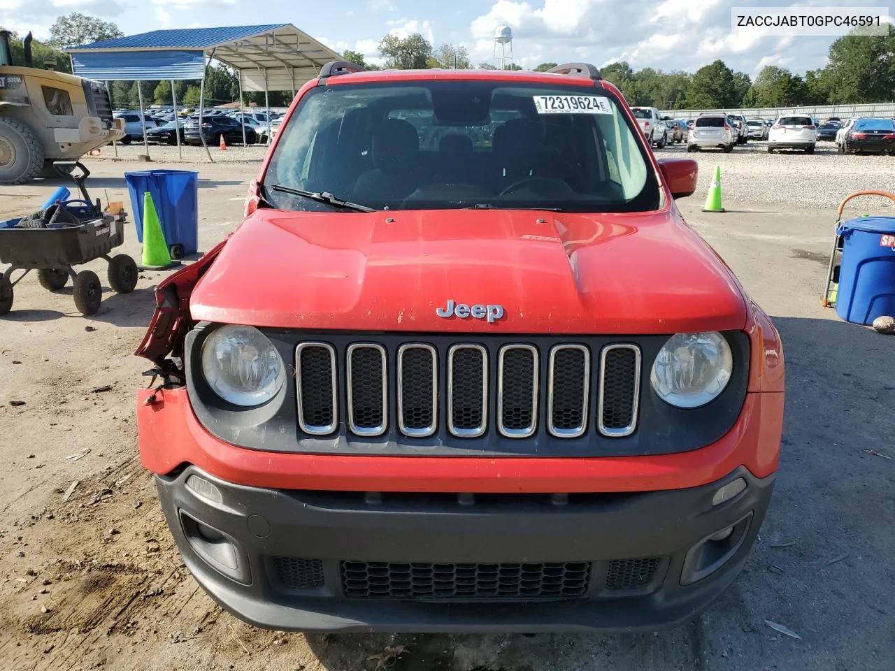 2016 Jeep Renegade Latitude VIN: ZACCJABT0GPC46591 Lot: 72319624