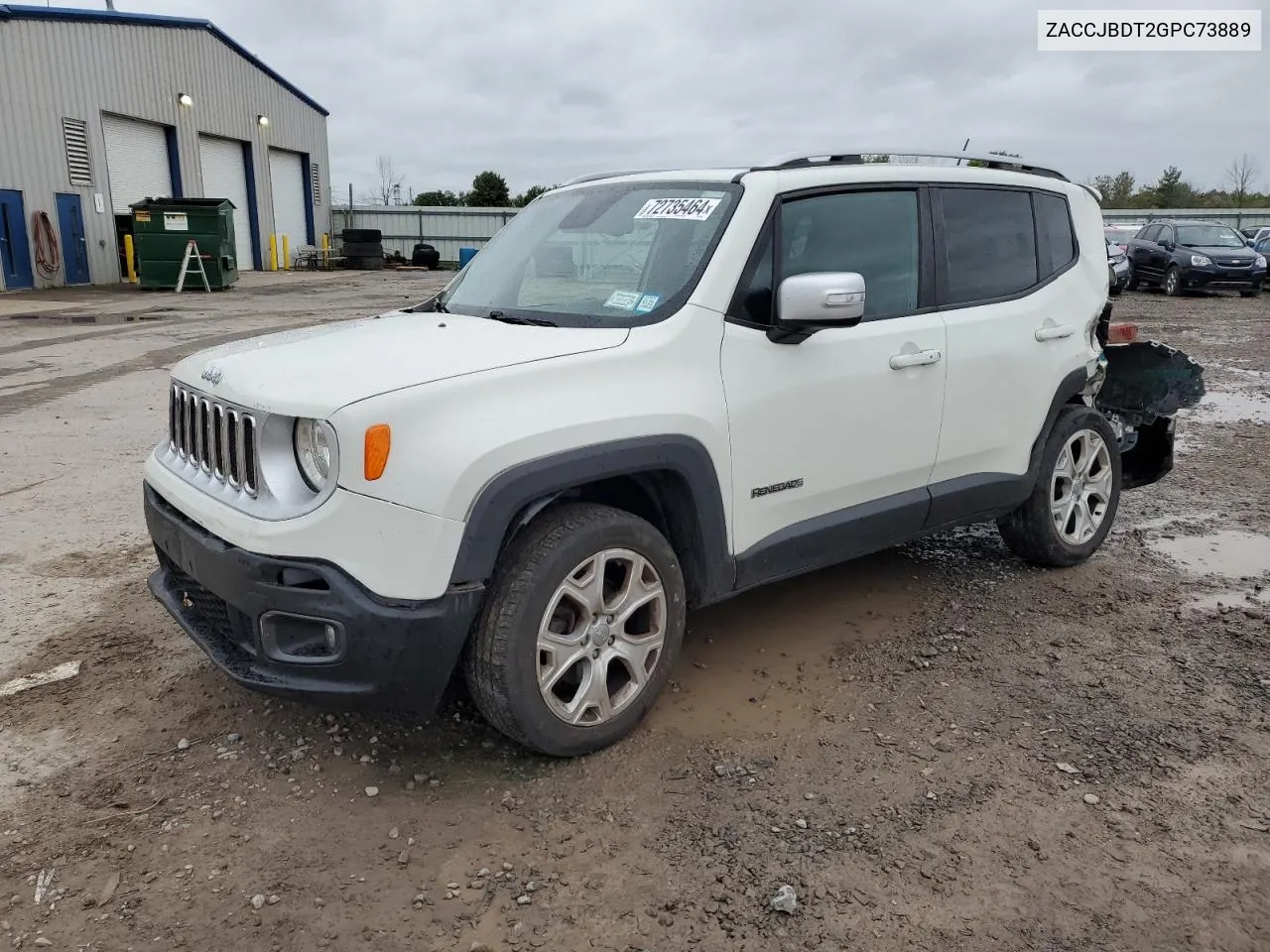 2016 Jeep Renegade Limited VIN: ZACCJBDT2GPC73889 Lot: 72735464