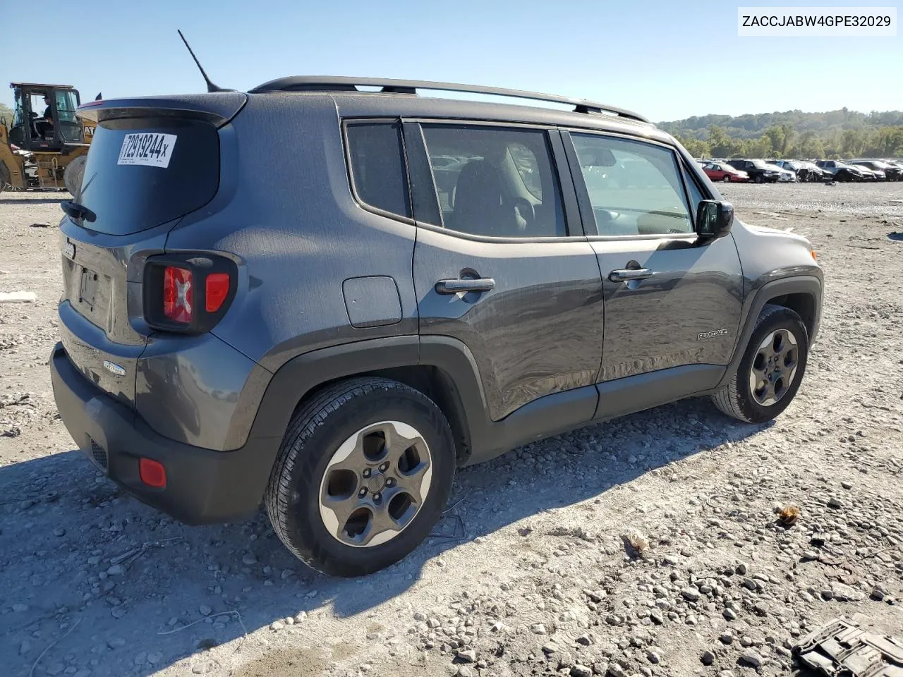 2016 Jeep Renegade Latitude VIN: ZACCJABW4GPE32029 Lot: 72919244