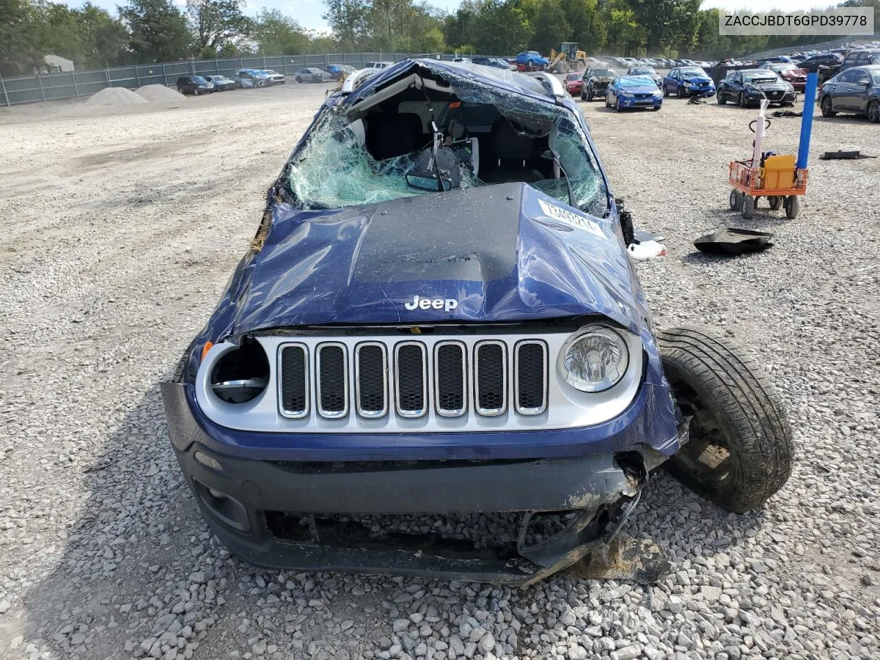 2016 Jeep Renegade Limited VIN: ZACCJBDT6GPD39778 Lot: 73493214