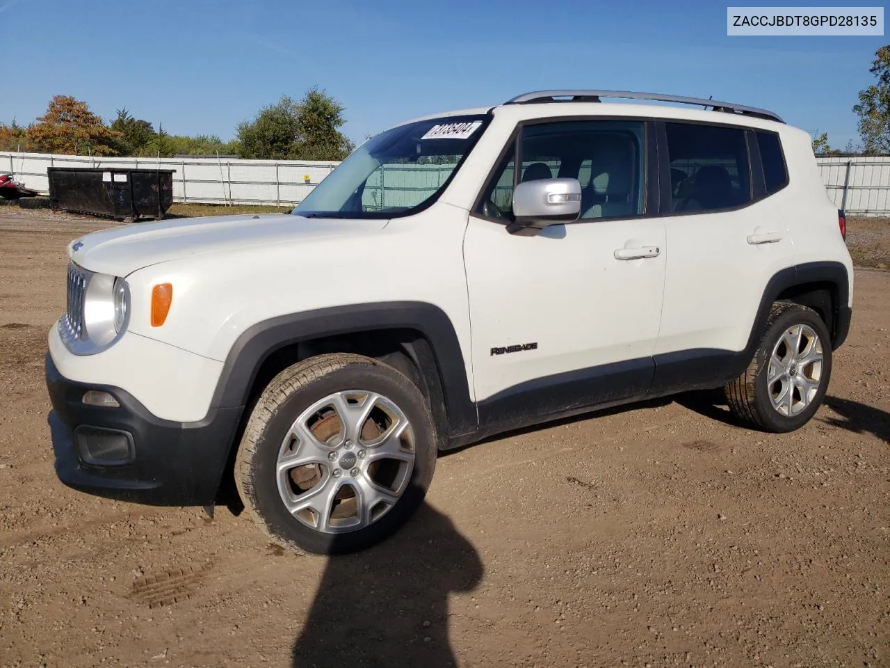 2016 Jeep Renegade Limited VIN: ZACCJBDT8GPD28135 Lot: 73735404