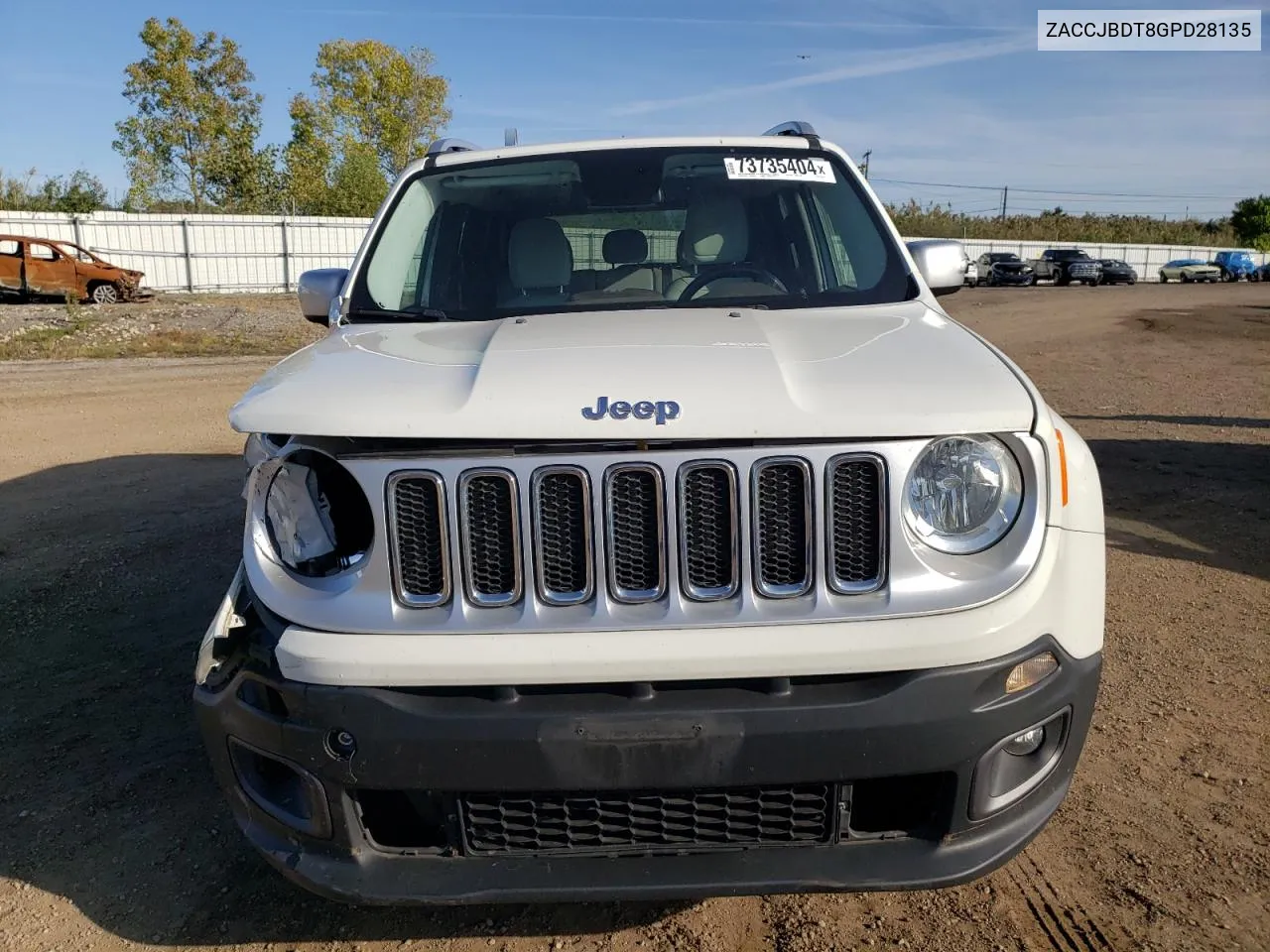 2016 Jeep Renegade Limited VIN: ZACCJBDT8GPD28135 Lot: 73735404