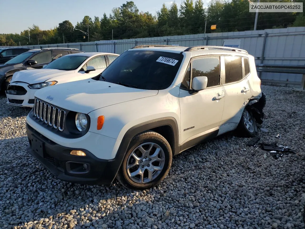 2016 Jeep Renegade Latitude VIN: ZACCJABT6GPC45252 Lot: 73769674