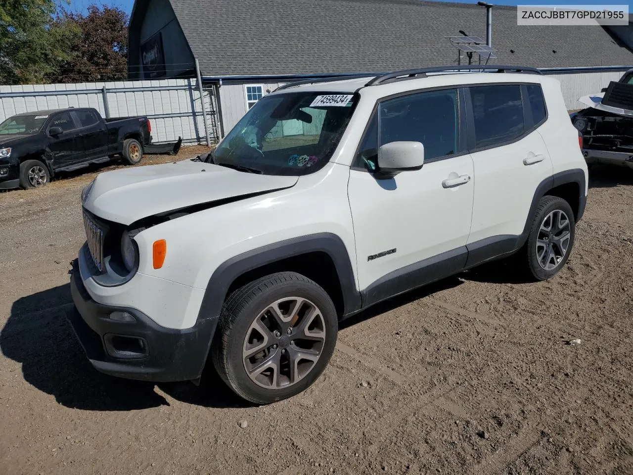 2016 Jeep Renegade Latitude VIN: ZACCJBBT7GPD21955 Lot: 74599434