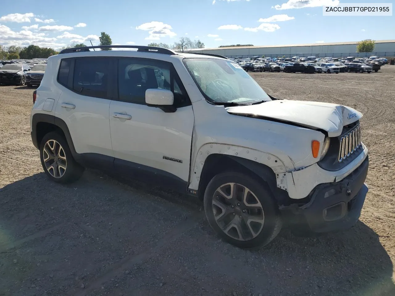 2016 Jeep Renegade Latitude VIN: ZACCJBBT7GPD21955 Lot: 74599434