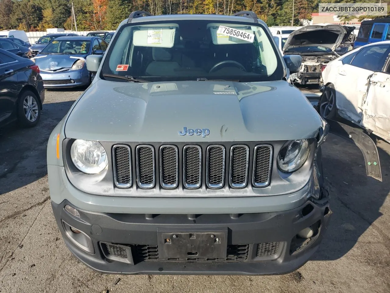 2016 Jeep Renegade Latitude VIN: ZACCJBBT3GPD10189 Lot: 75850464