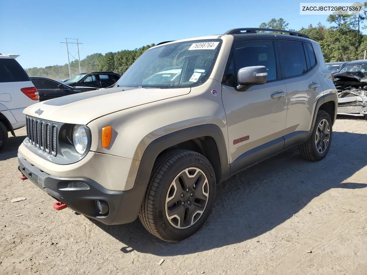 2016 Jeep Renegade Trailhawk VIN: ZACCJBCT2GPC75367 Lot: 76098764