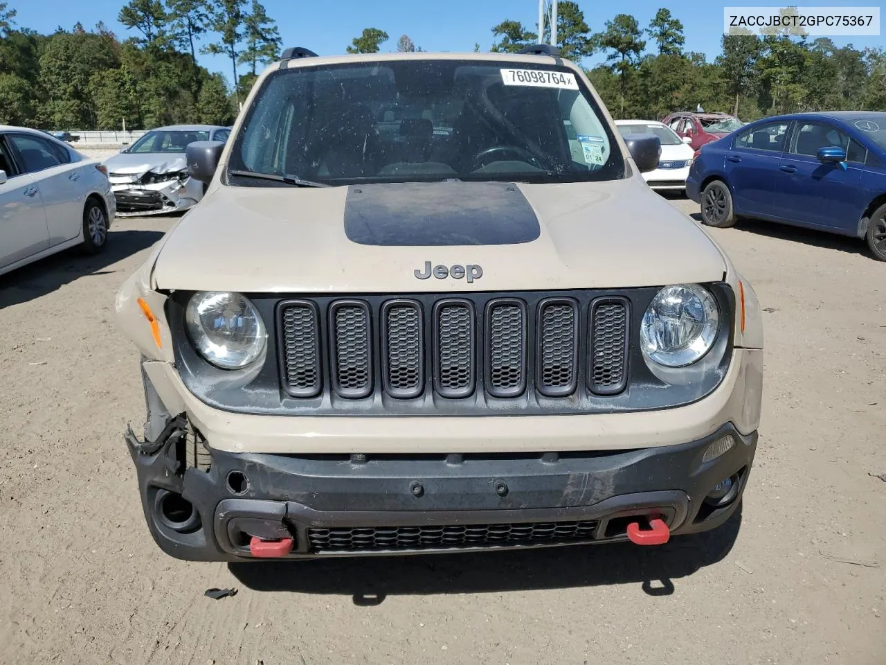 2016 Jeep Renegade Trailhawk VIN: ZACCJBCT2GPC75367 Lot: 76098764