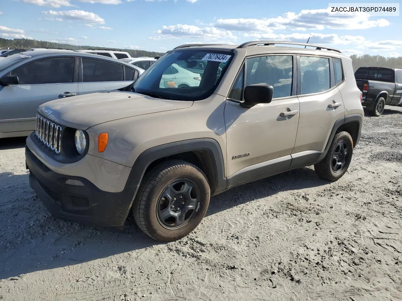 2016 Jeep Renegade Sport VIN: ZACCJBAT3GPD74489 Lot: 76276434