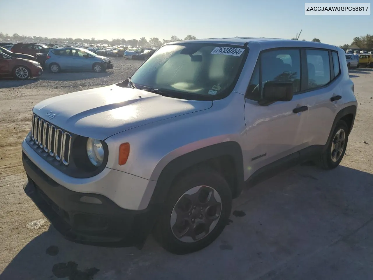 2016 Jeep Renegade Sport VIN: ZACCJAAW0GPC58817 Lot: 76328084