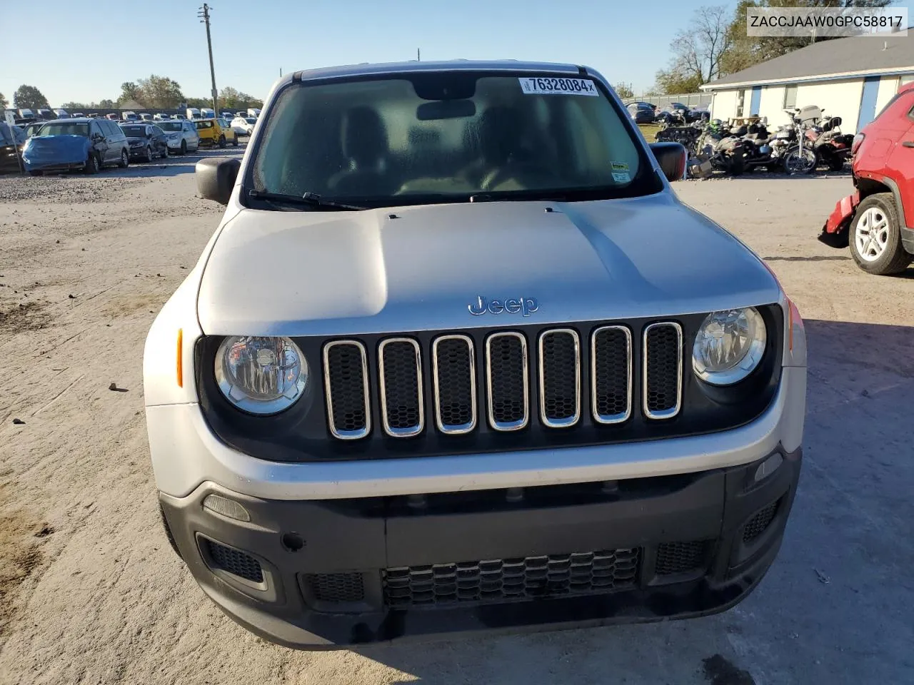 2016 Jeep Renegade Sport VIN: ZACCJAAW0GPC58817 Lot: 76328084