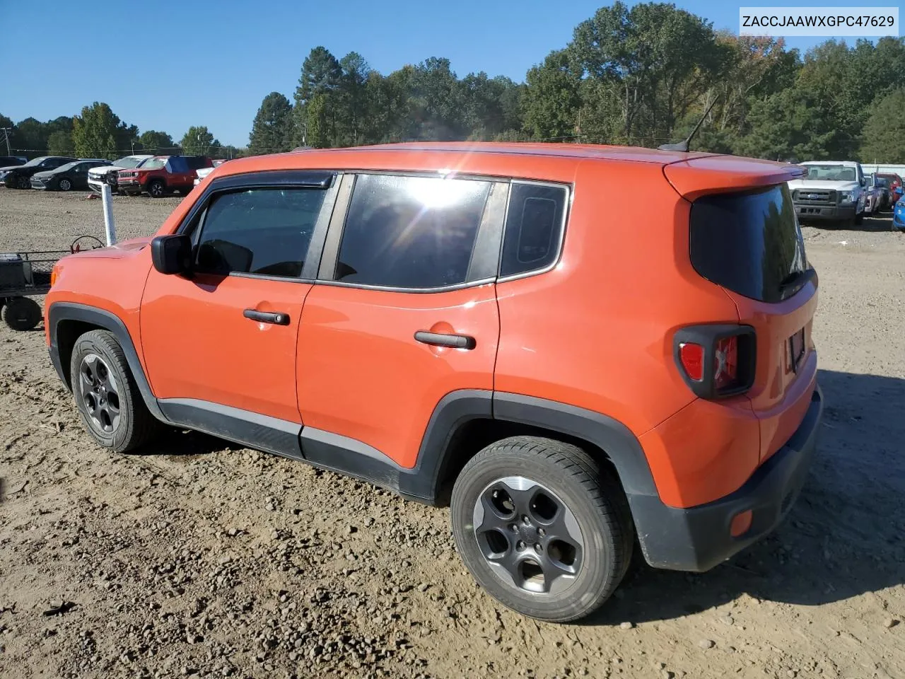 ZACCJAAWXGPC47629 2016 Jeep Renegade Sport