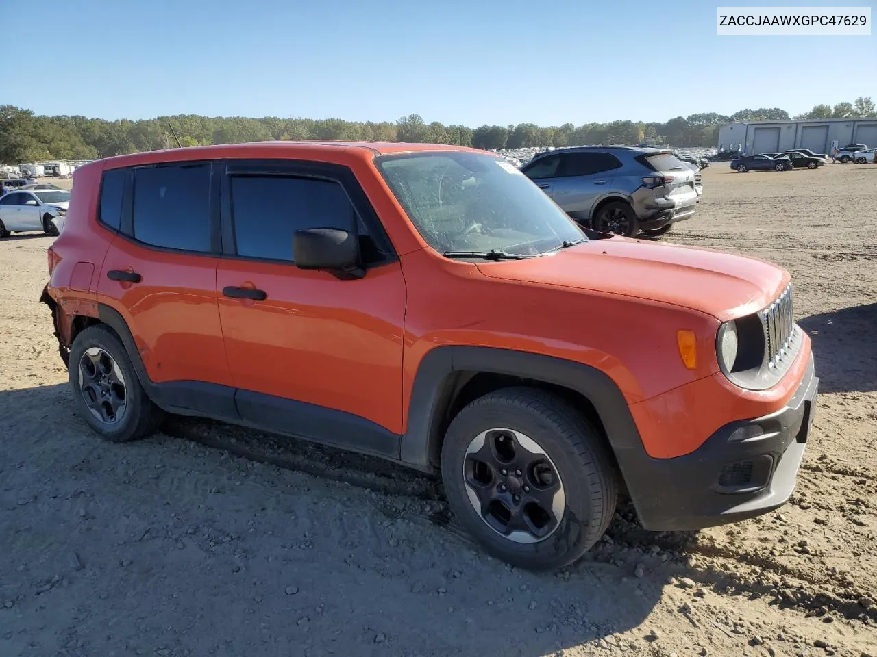 ZACCJAAWXGPC47629 2016 Jeep Renegade Sport