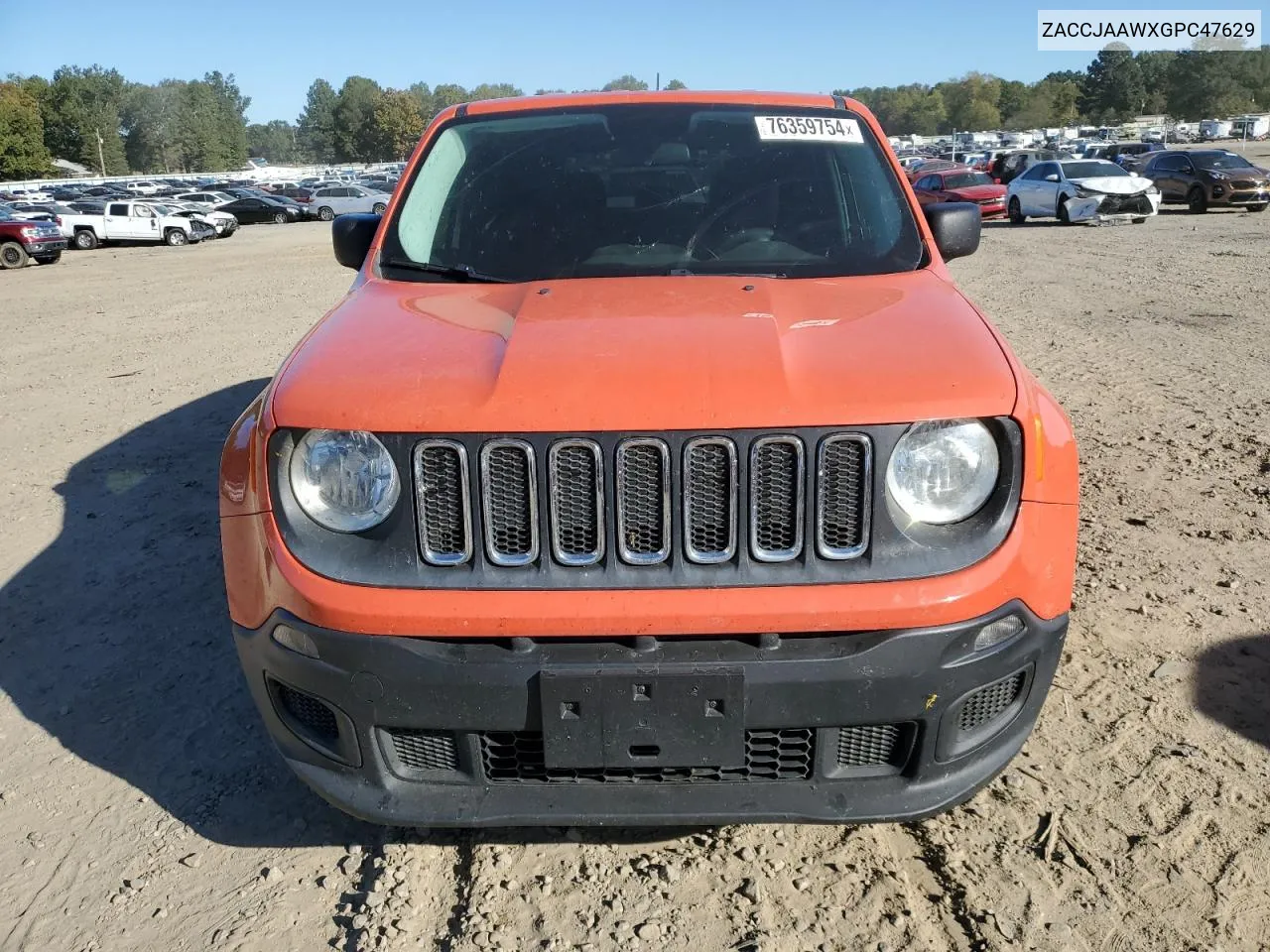 2016 Jeep Renegade Sport VIN: ZACCJAAWXGPC47629 Lot: 76359754